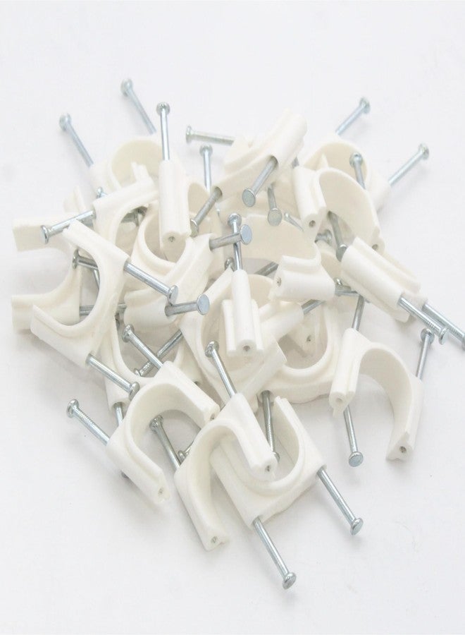 New Ware 20 mm Wire Fastener Cable Clips with Stainless Steel Nails, Round Cable Clamps for Wall Cable Management and Cord Organization (Pack of 25) - Image 5